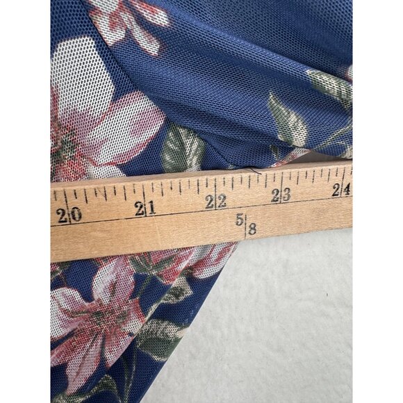 Kate & Lily floral sheer chiffon smocked boho dress‎ blue pink sz 2X - Picture 5 of 8